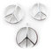 Vintageparts 3 große Peace Anhänger in silberfarben, DIY-Schmuck