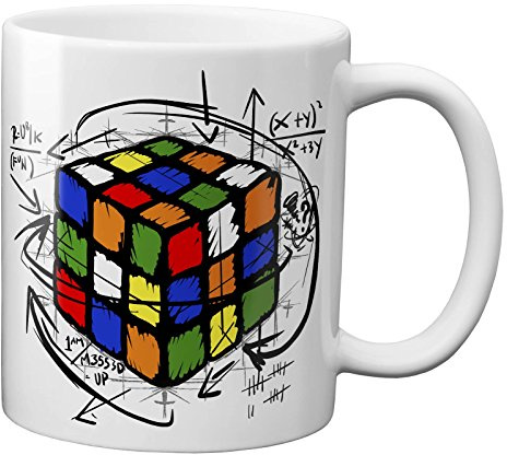 PAPAYANA - 1017 - Magic-Cube - Beidseitig Bedruckte Tasse 325ml 11oz - Große Farbauswahl - Weiss