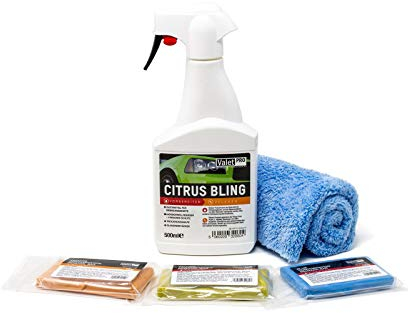 detailmate Set zur professionellen Lackreinigung aus 3 Sorten ValetPro Reinigungsknete 100g + Valet Pro Gleitmittel Citrus Bling z Mikrofasertuch Ratgeber zur Nutzung alle