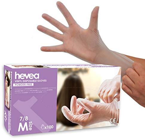 by Amazon - Gants en vinyle jetables, Taille M, lot de 100, Transparent