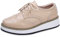 ANUFER Mujer con Cordones Brogues Zapatos Deportivos Casual Plataforma Creepers Albaricoque Charol SN02887 EU37