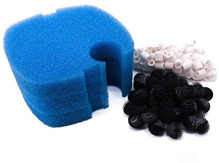 AquaOne Filtermaterial Set Außenfilter HW 304 704 Bio Balls Keramik Ringe 3 Schwämme