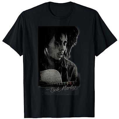Bob Marley Official Catch A Fire Guitar T-Shirt