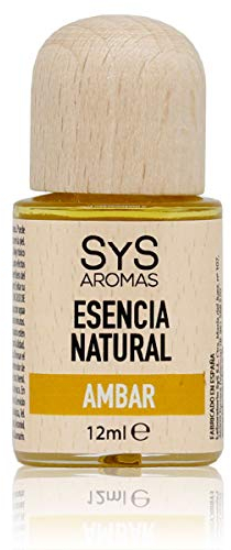 SYS Aromas Esencia Natural Ámbar - Aroma Dulce y Amaderado - para Quemadores, Ambientadores, Humidificadores y Velas - 12ml