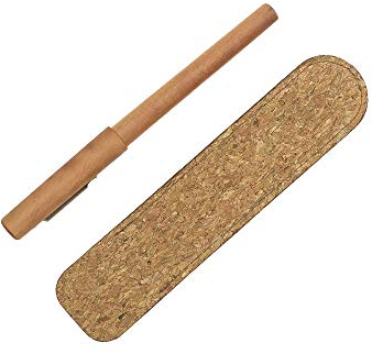 4betterdays.com NATURlich leben! Hochwertiger Füller aus Holz mit Etui | in verschiedenen Ausführungen erhältlich (Füller Birne geölt mit Etui aus Kork)