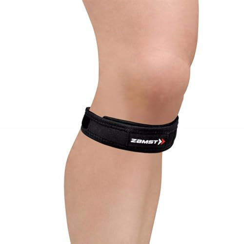 Zamst JK Band Venda Deportiva para Rótula - Rodillera para Rótula - M | Almohadilla de Presión que Alivia el Dolor del Tendón Rotuliano, Ideal para Correr, Senderismo, Tenis y «Rodilla de Saltador»