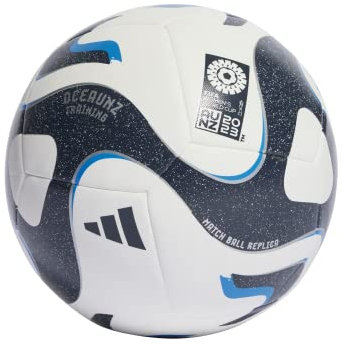 adidas Unisex-Adult Womens World Cup Training Ball, White/Collegiate Navy/Bright Blue/Silver Metallic, 3