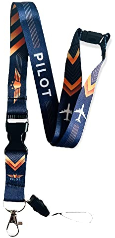 PAC Supplies Global Piloten-Schlüsselband mit Sicherheitsverschluss und abnehmbarem Schnallenclip, gemischt, L
