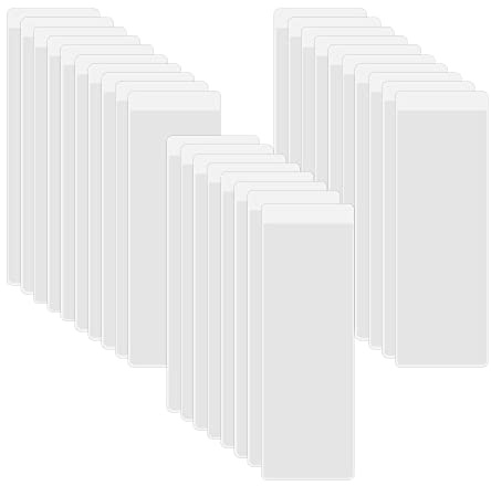 HLIWS 28 Pezzi Trasparente Autoadesivo Supporto,per supermercati-2x8cm | PVC,con adesivo sul retro,trasparente,impermeabile,utilizzabile come porta biglietti da visita,etichette per scaffali