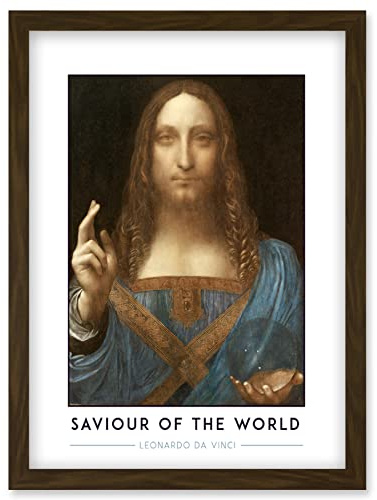 Wee Blue Coo Leonardo Da Vinci Saviour Of The World Salvator Mundi Painting Artwork Framed Wall Art Print A4