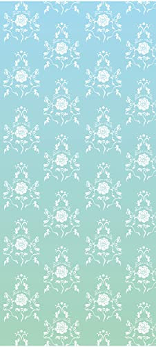 wandmotiv24 Türtapete Barock Türkis Muster 80 x 200cm (B x H) - selbstklebend Vlies 150g Sticker für Türen, Türfolie, Aufkleber, M0124
