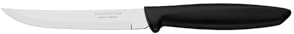 Tramontina - Couteau à Steak lisse noir Plenus. Inox et polypropylène. X 12