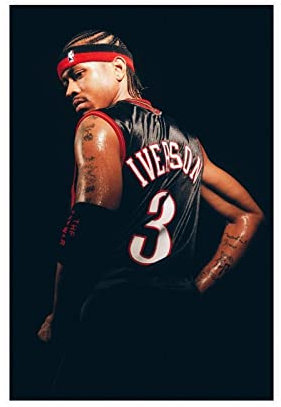 GUyfam Basketballspieler Allen Iverson Poster Sportposter (5) Leinwand Poster Wandkunst Dekor Druck Bild Gemälde für Wohnzimmer Schlafzimmer Dekoration 20 x 30 cm