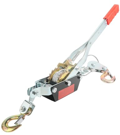 bylikeho Komm mit Seilwinde, 2 Tonnen, Autozubehör, tragbare Seilwinde, Handwinde, strapazierfähig, 2 Haken, Kettenwinde, Ratschenwerkzeug, Automobil-Hebe-Kabelabzieher, ideal für Fahrzeugrettung