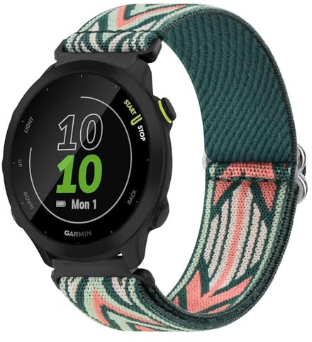 Correa elástica compatible con Garmin Forerunner 55/Garmin Forerunner 645/Garmin Forerunner 245, correas de nailon elástico suave de 20 mm para Garmin Forerunner 55/645/245