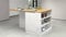 Dmora - Îlot de Cuisine Osvaldo, Armoire Polyvalente, Meuble de kitchenette, Table auxiliaire, 100% Made in Italy, 160x90h90 cm, Blanc Brillant et chêne