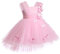 IDOPIP Bambin Fille Fleur Robe Enfant bébé a - Ligne Genou Papillon Dentelle Fleur brodée Princesse 1er Anniversaire fête sans Manches Tutu Robe Rose 100