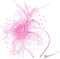 db11 Fascinators Hat Flower Mesh Ribbons Feathers on a Headband and a Clip Tea Party Headwear for Women (Light Pink)
