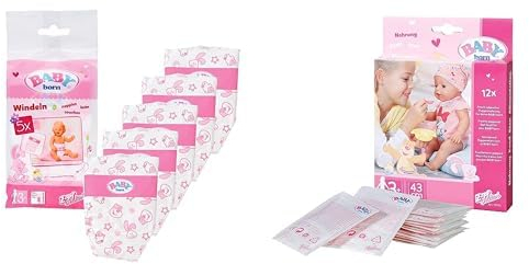 BABY Born 826508 Windeln für 43cm Puppe Nahrung, 12 Sachets Puppennahrung