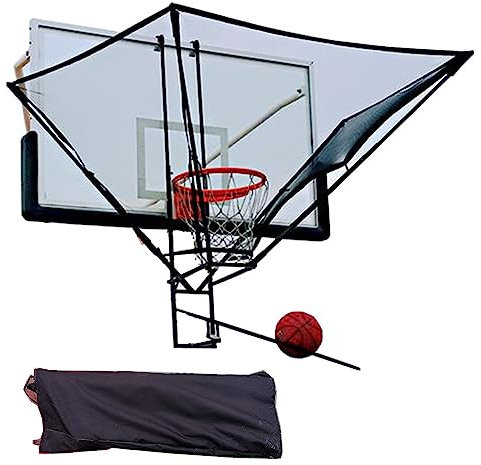 Basketball Shot Returner, Tragbarer Basketball-Rebounder, Netzrückgabe, Hang-Basketball-Shooting-Trainer-System mit Tasche, Drehbarer Basketball Shot Returner für Standard-Ring