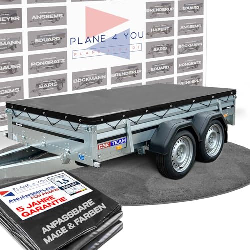 BRENDERUP Bâche de remorque de qualité supérieure, 150 x 100 cm, imperméable, sur mesure, anthracite brillant