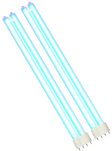 TURBRO 36W HVAC UV Light, UV Bulb with 4-Pin 2G11 Base, Replacement Light for UV36D, UV36P, and UV72P Systems, for Cleaning Air, AC Systems, and Ponds, 15.2 in Long, 2 Pack