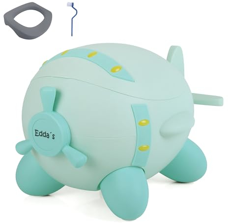 Töpfchen im Fluzeug-Design für Kinder und Babys Töpfchentraining Kindertoilette (Grün)