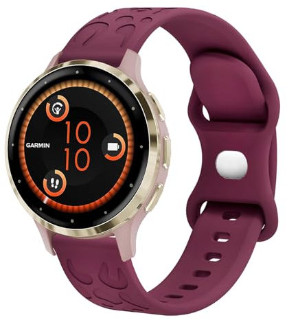 VELULYX silicone Bracelet compatible avec Garmin Vivoactive 4S/Venu 2S/Venu 3S/Vivomove 3S, 18mm bracelet pour Fossil Femme Gen 6/Gen 5E/Fossil Femme Q Venture HR Gen 4/Withings Steel HR 36 mm