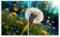 SMTDeco Herdabdeckplatte Ceranfeld Abdeckplatte Herdabdeckung Herdplatten Abdeckungen Induktionskochfeld 40x52 + 45x52 cm 2-tlg. Löwenzahn Blume Grün