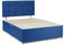Divan Beds Deals - Blue Linen Look Divan Double Bed Frame | Room Decore Bed Frame with 20” Cube Headboard & 2 Storage Drawers