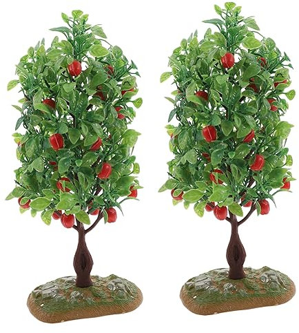TOPBATHY 2 Sätze Obstbaum-Modell Baumförmiges Obstbaumspielzeug Architektur Gefälschte Bäume Simulationsbaumverzierungen Mini- Sandkasten-miniaturen Green Plastik 2 Stück * 2