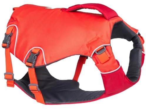 Ruffwear Confluence Hundeschwimmweste, XL-Hundesicherheitsgeschirr und Schwimmhilfe, 2 Hilfsgriffe, wasserdichte Rettungs- und Schwimmhilfe für Haustiere, zum Segeln und Paddeln, Tangelo Orange, XL