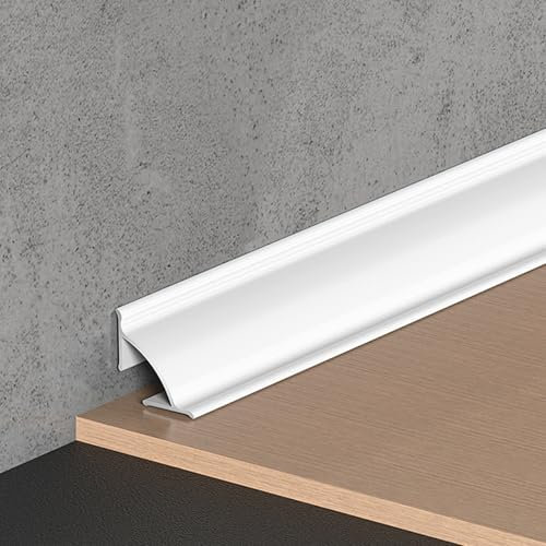 ZZLQIAN Aluminum Scotia,Laminate,Floor,Tile, Wall Corner, Beading & Skirting Board Trim Strips,Caulk Strip,Quadrant Trim,90cm x6 Lengths,Floor Edging Strip, Edging for All Types of Flooring,White