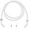 Teaaha 2 Stück Brillenkette Perlen Weiße Brillen Kettenband Anti-Verlust-Kette Maskenkette Anti-Rutsch Brillenzubehör Sonnenbrillen Kette Damen Brillen Kette für Brille Sportbrillen Lesebrillen