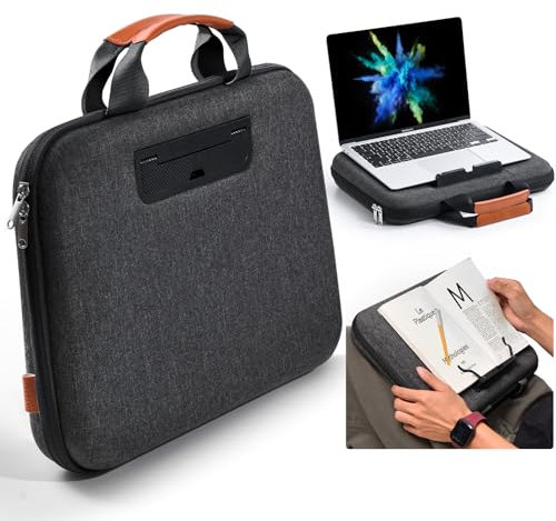 Nauttxon Hard Laptop Case 15.6 Inch for HP Dell Lenovo ASUS Acer - 2 in 1 Laptop Sleeve & Lap Desk with Stopper and Book Clip, Shockproof Waterproof 16.2 MackBook Pro Case - Black