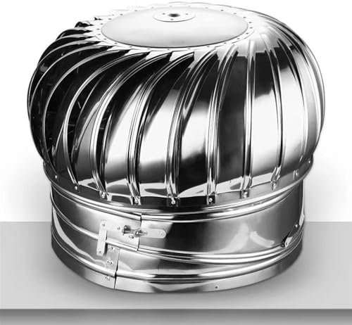 Zanotva Dachabluftkappe, industriell, 7,6 cm, 4,5 cm, 6,8 cm, 10,12, 15, 20 Zoll, Rauchabzug/Dachboden/Hühnerstall/Schornstein, kein Strom, regendicht, Dachturbinenventilator(160mm/6.3in)