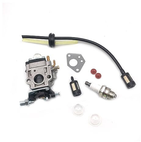 carburador para desbrozadora 43cc 49cc 52cc 15mm Kit de carburador carburador con Manguera de Sellado bujía Filtro de Gasolina Piezas de Repuesto carburador Carburador(Gris)