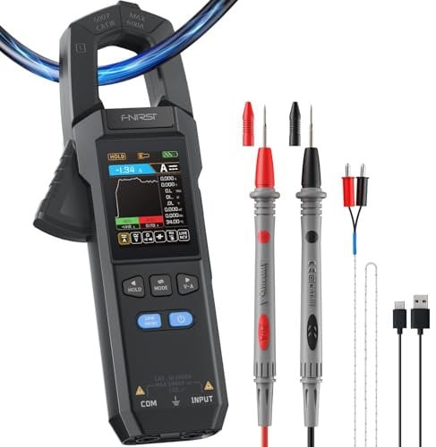 Stromzange,Digitales Zangenmultimeter Multimeter 9999 Zählungen TRMS 600A Kurvenaufzeichnung Wiederaufladbares Ampere-Meter misst NCV,AC/DC,Durchgang,Kapazität,Diode,Widerstand