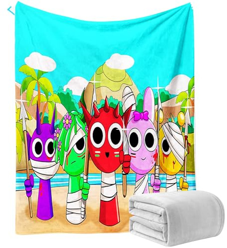 WlsqDE Cartoon Decke, Cartoon Kuscheldecke, 130×150cm Anime Flanelldecke | Cartoon Blanket Geschenk, Weiche Kuscheldecken für Sofa, Schlafzimmer, Reisen