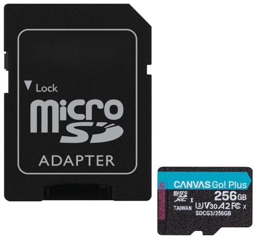acce2s Carte Mémoire MicroSD 256 Go pour Samsung Galaxy A17 A16 A35 A55 A34 A54 A33 A40 A32 170 MB/s + Adaptateur