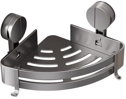 Qkbuza Organisateur de Coin de Douche, Panier de Rangement d'angle - Étagères de Douche d'angle avec Ventouse - Étagère de Murale sans perçage, Support Organisateur de étanche
