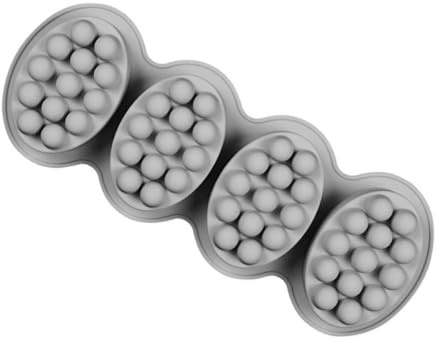 SOESFOUFU Ovale Silikon Seifenform mit 4 Mulden Flexible und Antihaftbeschichtete Form zum Selbermachen von Handgemachter Seife für Selbstgemacht Massagebürsten
