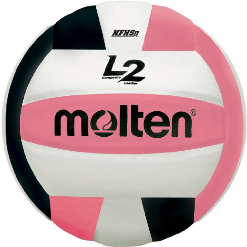 Molten Premium Competition L2 Volleyball, NFHS zugelassen, Black/Pink/White