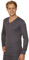 OCTAVE® Mens Thermal Underwear Long Sleeve 'V'-Neck T-Shirt/Vest/Top [Charcoal, Medium]