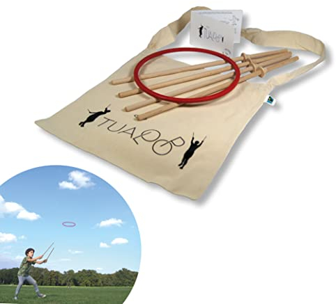 Tualoop Ringwurfspiel Set für 2 Spieler – Outdoor Spaß aus Biowerkstoff | Ideal für Garten, Park und Strand | Nachhaltiges Holzspielzeug
