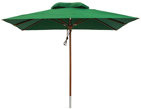 anndora® Sonnenschirm Gartenschirm Marktschirm 3 x 3 m eckig quadratisch wasserabweisend - mit Winddach Grün