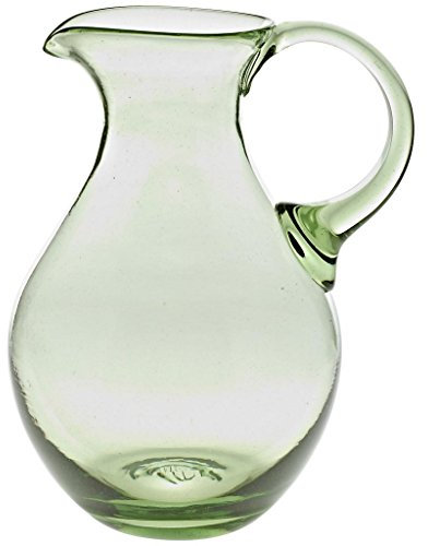 Krug Kanne Biedermeier Henkelkrug Waldglas Grün 1.700 ml H 23 cm Traditioneller Thüringer Style