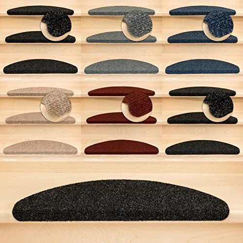 Kettelservice-Metzker Stufenmatten Ramon MW Halbrund | in verschiedenen Set Varianten | 65x21x3,5cm | Anthrazit 28 Stück