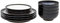 Denby - Halo Dinner Set for 4-12 Piece Ceramic Tableware Set - Dishwasher Microwave Safe Stoneware Crockery - Reactive Glaze, Black, Grey, White Colour - Dinner Plates, Small Plates, Cereal Bowls