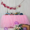3ft / 91cm Rosa Tischrock, romantische Tüll Schreibtisch Gaze, Tischdekoration, Schneeflocke Wonderland Tutu Tischdecke, für Babyparty,Hochzeit,Geburtstag,Party,Bar,Valentinstag Weihnachten
